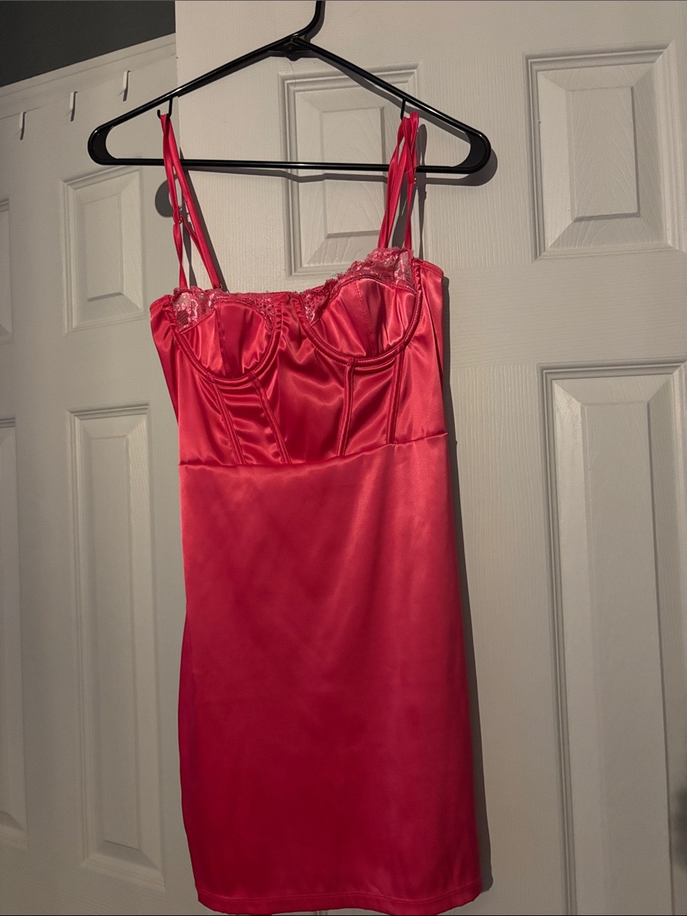 Fashion Nova Red Satin Bustier Mini Dress